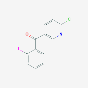 molecular formula C12H7ClINO B1421750 2-氯-5-(2-碘苯甲酰基)吡啶 CAS No. 1187165-85-0