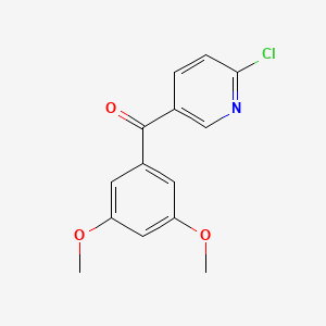 molecular formula C14H12ClNO3 B1421758 2-氯-5-(3,5-二甲氧基苯甲酰)吡啶 CAS No. 1187169-82-9