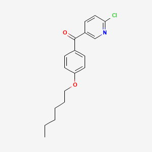 molecular formula C18H20ClNO2 B1421762 2-Chloro-5-(4-hexyloxybenzoyl)pyridine CAS No. 1187169-66-9