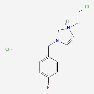 1-(2-Chloroethyl)-3-[(4-fluorophenyl)methyl]-2,3-dihydro-1H-imidazol-1-ium chloride