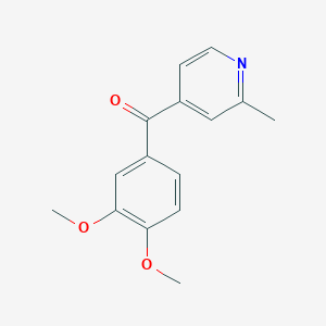 molecular formula C15H15NO3 B1421772 4-(3,4-Dimethoxybenzoyl)-2-methylpyridine CAS No. 1187169-20-5