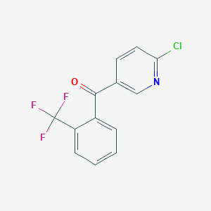 molecular formula C13H7ClF3NO B1421775 2-Chloro-5-(2-trifluoromethylbenzoyl)pyridine CAS No. 1187165-74-7