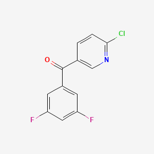 molecular formula C12H6ClF2NO B1421778 2-氯-5-(3,5-二氟苯甲酰)吡啶 CAS No. 1187169-72-7