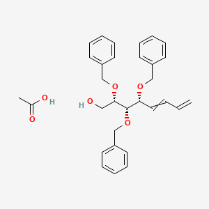 acetic acid;(2S,3S,4R)-2,3,4-tris(phenylmethoxy)octa-5,7-dien-1-ol