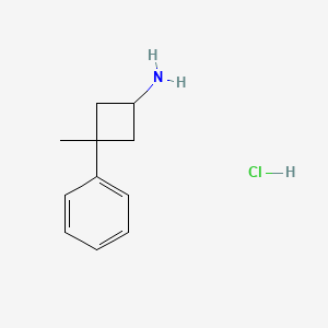 molecular formula C11H16ClN B1421788 3-Methyl-3-phenylcyclobutan-1-amine hydrochloride CAS No. 1258639-74-5