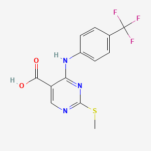 molecular formula C13H10F3N3O2S B1421796 2-(Methylthio)-4-(4-(trifluoromethyl)phenylamino)pyrimidine-5-carboxylic acid CAS No. 1065075-64-0