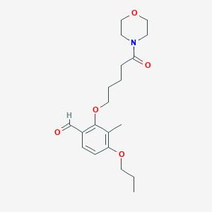 molecular formula C20H29NO5 B14218023 3-Methyl-2-{[5-(morpholin-4-yl)-5-oxopentyl]oxy}-4-propoxybenzaldehyde CAS No. 820237-88-5