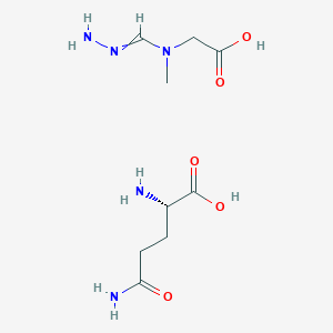 molecular formula C9H19N5O5 B14218152 (2S)-2,5-diamino-5-oxopentanoic acid;2-[methanehydrazonoyl(methyl)amino]acetic acid CAS No. 592465-34-4