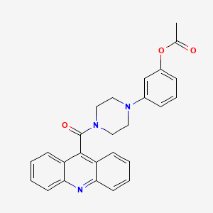 molecular formula C26H23N3O3 B14218155 3-[4-(Acridin-9-ylcarbonyl)piperazin-1-yl]phenyl acetate CAS No. 824409-53-2