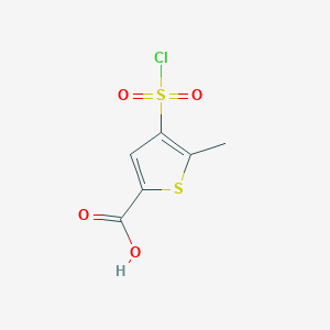 molecular formula C6H5ClO4S2 B1421823 4-(Chlorosulfonyl)-5-methylthiophene-2-carboxylic acid CAS No. 1258651-16-9