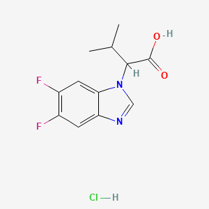 molecular formula C12H13ClF2N2O2 B1421828 2-(5,6-difluoro-1H-1,3-benzodiazol-1-yl)-3-methylbutanoic acid hydrochloride CAS No. 1251922-62-9