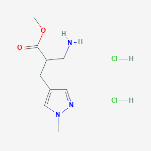 molecular formula C9H17Cl2N3O2 B1421833 3-氨基-2-[(1-甲基-1H-吡唑-4-基)甲基]丙酸甲酯二盐酸盐 CAS No. 1305712-50-8