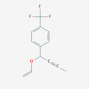 molecular formula C13H11F3O B14218351 1-[1-(Ethenyloxy)but-2-yn-1-yl]-4-(trifluoromethyl)benzene CAS No. 825627-88-1