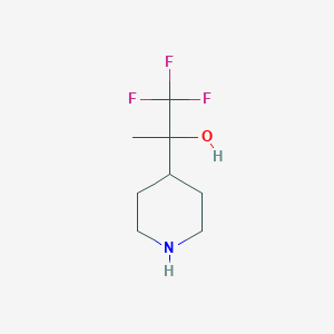 molecular formula C8H14F3NO B1421836 1,1,1-Trifluoro-2-(piperidin-4-yl)propan-2-ol CAS No. 1227068-37-2