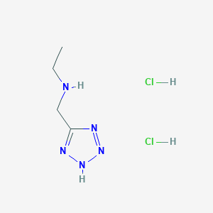 molecular formula C4H11Cl2N5 B1421842 ethyl(1H-1,2,3,4-tetrazol-5-ylmethyl)amine dihydrochloride CAS No. 1251925-08-2