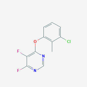 molecular formula C11H7ClF2N2O B14218438 4,5-Difluoro-6-(2-methyl-3-chlorophenoxy)pyrimidine CAS No. 590368-31-3