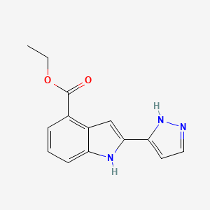 Ethyl 2-(1,2-dihydro-3H-pyrazol-3-ylidene)-2H-indole-4-carboxylate