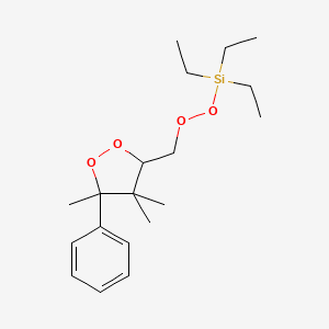 molecular formula C19H32O4Si B14218649 Silane, triethyl[[(4,4,5-trimethyl-5-phenyl-1,2-dioxolan-3-yl)methyl]dioxy]- CAS No. 830345-52-3