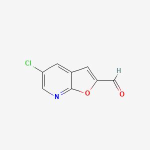 molecular formula C8H4ClNO2 B1421865 5-Chlorofuro[2,3-b]pyridine-2-carbaldehyde CAS No. 1299607-77-4