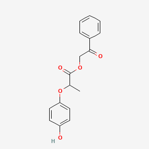 Propanoic acid, 2-(4-hydroxyphenoxy)-, 2-oxo-2-phenylethyl ester