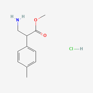 molecular formula C11H16ClNO2 B1421878 Methyl 3-amino-2-(4-methylphenyl)propanoate hydrochloride CAS No. 1305711-72-1