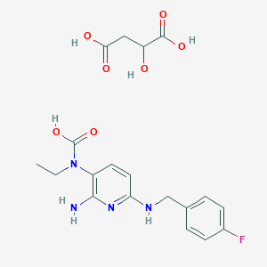 [2-Amino-6-[(4-fluorophenyl)methylamino]pyridin-3-yl]-ethylcarbamic acid;2-hydroxybutanedioic acid