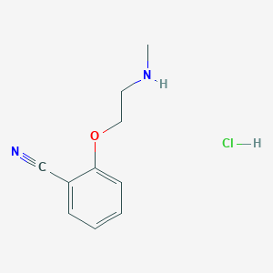 molecular formula C10H13ClN2O B1421884 2-[2-(Methylamino)ethoxy]benzonitrile hydrochloride CAS No. 263410-14-6