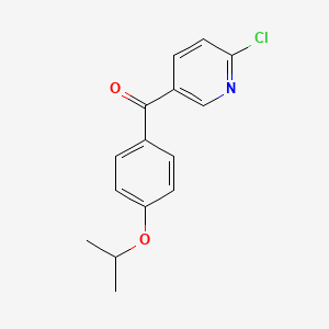 molecular formula C15H14ClNO2 B1421889 2-氯-5-(4-异丙氧基苯甲酰)吡啶 CAS No. 1187169-59-0