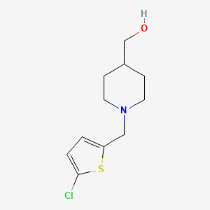 molecular formula C11H16ClNOS B1421899 {1-[(5-Chlorothiophen-2-yl)methyl]piperidin-4-yl}methanol CAS No. 1248254-91-2