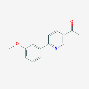 molecular formula C14H13NO2 B1421900 1-[6-(3-甲氧基苯基)吡啶-3-基]乙酮 CAS No. 1215576-39-8