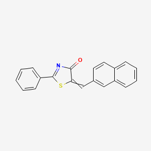 molecular formula C20H13NOS B14219038 4(5H)-Thiazolone, 5-(2-naphthalenylmethylene)-2-phenyl- CAS No. 830342-11-5