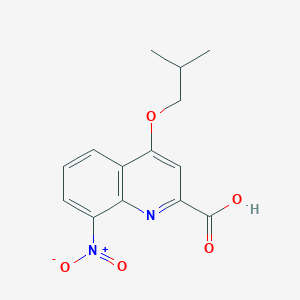 molecular formula C14H14N2O5 B14219093 2-Quinolinecarboxylic acid, 4-(2-methylpropoxy)-8-nitro- CAS No. 620169-94-0