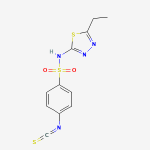 molecular formula C11H10N4O2S3 B1421917 N-(5-ethyl-1,3,4-thiadiazol-2-yl)-4-isothiocyanatobenzenesulfonamide CAS No. 99845-39-3