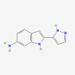 molecular formula C11H10N4 B14219301 2-(1,2-Dihydro-3H-pyrazol-3-ylidene)-2H-indol-6-amine CAS No. 827318-18-3