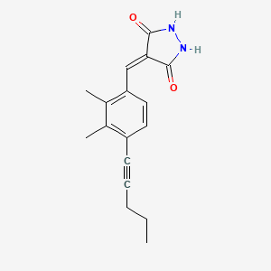 3,5-Pyrazolidinedione, 4-[[2,3-dimethyl-4-(1-pentynyl)phenyl]methylene]-