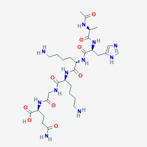 molecular formula C30H51N11O9 B14219352 L-Glutamine, N-acetyl-L-alanyl-L-histidyl-L-lysyl-L-lysylglycyl- CAS No. 826990-35-6