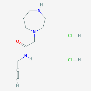 molecular formula C10H19Cl2N3O B1421950 2-(1,4-diazepan-1-yl)-N-(prop-2-yn-1-yl)acetamide dihydrochloride CAS No. 1258650-82-6