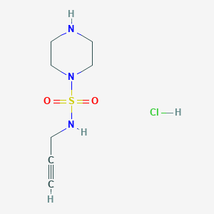 molecular formula C7H14ClN3O2S B1421952 N-(prop-2-yn-1-yl)piperazine-1-sulfonamide hydrochloride CAS No. 1258640-72-0