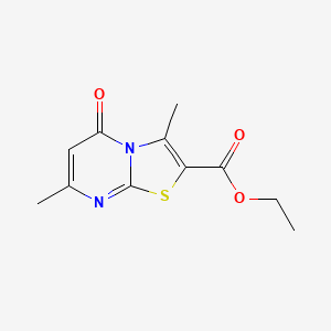 molecular formula C11H12N2O3S B1421962 ethyl 3,7-dimethyl-5-oxo-5H-thiazolo[3,2-a]pyrimidine-2-carboxylate CAS No. 1286695-39-3