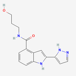 2-(1,2-Dihydro-3H-pyrazol-3-ylidene)-N-(3-hydroxypropyl)-2H-indole-4-carboxamide