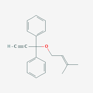 molecular formula C20H20O B14219635 1,1'-{3-[(3-Methylbut-2-en-1-yl)oxy]prop-1-yne-3,3-diyl}dibenzene CAS No. 827605-90-3