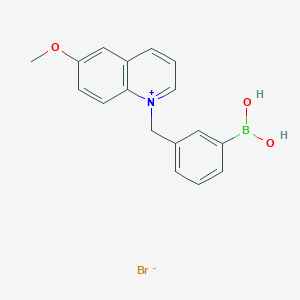 1-[(3-Boronophenyl)methyl]-6-methoxyquinolin-1-ium bromide