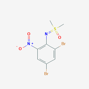molecular formula C8H8Br2N2O3S B1421970 N-(2,4-二溴-6-硝基苯基)-S,S-二甲基亚磺酰胺肟 CAS No. 1228552-48-4