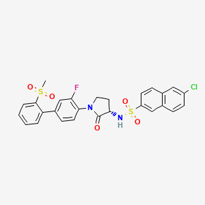 2-Naphthalenesulfonamide,6-chloro-N-[(3S)-1-[3-fluoro-2'-(methylsulfonyl)[1,1'-biphenyl]-4-yl]-2-oxo-3-pyrrolidinyl]-