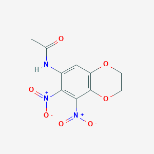 molecular formula C10H9N3O7 B1421977 N-(7,8-dinitro-2,3-dihydro-1,4-benzodioxin-6-yl)acetamide CAS No. 855223-18-6