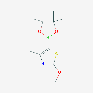 molecular formula C11H18BNO3S B1421984 2-甲氧基-4-甲基-5-(4,4,5,5-四甲基-1,3,2-二氧杂硼环丁烷-2-基)-1,3-噻唑 CAS No. 1312762-47-2