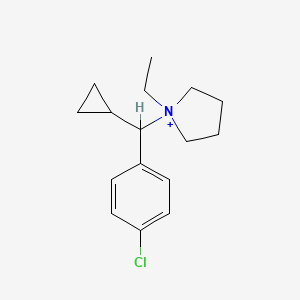 molecular formula C16H23ClN+ B14219851 1-[(4-Chlorophenyl)(cyclopropyl)methyl]-1-ethylpyrrolidin-1-ium CAS No. 764664-36-0