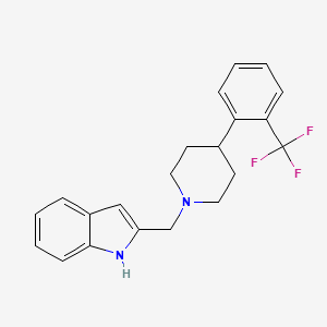 2-({4-[2-(Trifluoromethyl)phenyl]piperidin-1-yl}methyl)-1H-indole