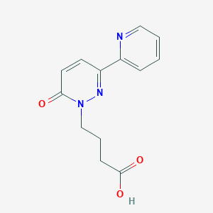 molecular formula C13H13N3O3 B1422004 4-(6-oxo-3-pyridin-2-ylpyridazin-1(6H)-yl)butanoic acid CAS No. 1283109-51-2