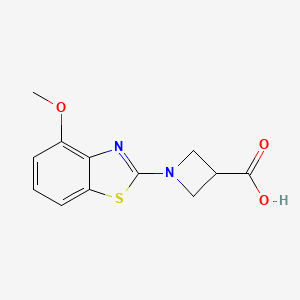 molecular formula C12H12N2O3S B1422005 1-(4-Methoxy-1,3-benzothiazol-2-yl)azetidine-3-carboxylic acid CAS No. 1283108-96-2